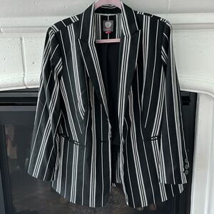 Vince Camino black and white striped blazer - sz 14W - EUC